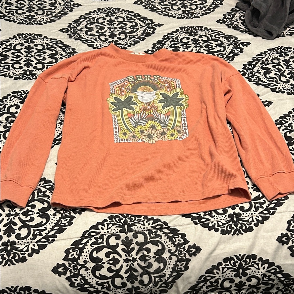 Roxy Coral Sweatshirt with Tropical Graphic